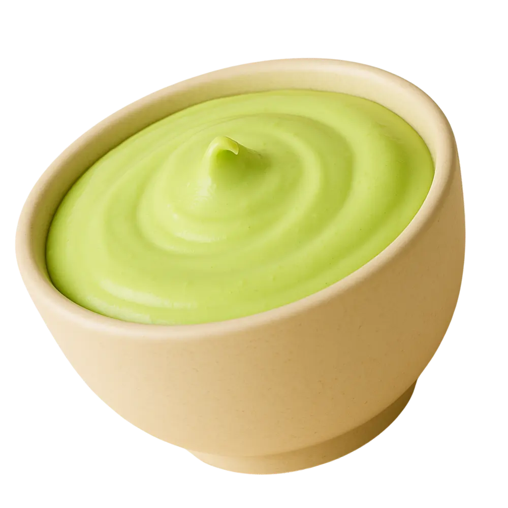 Bát sốt kem dẻo matcha màu xanh