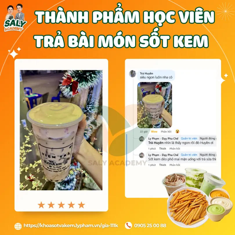 Ảnh thành phẩm học viên trả bài kèm bình luận cảm ơn giảng viên